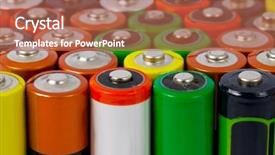  Presentation with batteries - Beautiful PPT theme featuring low voltage - background of many aa batteries backdrop and a  colored foreground