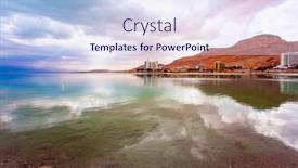  Presentation with salty - Slide set consisting of low-winter-clouds-are-reflected background and a sky blue colored foreground