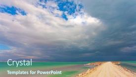  Presentation with sea water - Cool new slide set with low-winter-clouds-are-reflected backdrop and a ocean colored foreground