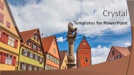  Presentation with lion - Audience pleasing theme consisting of lowenbrunnen-lion-fountain-spring backdrop and a light gray colored foreground