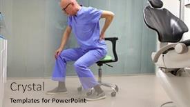  Presentation with back pain - Beautiful presentation design featuring having short break for regeneration backdrop and a light gray colored foreground