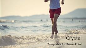  Presentation with activity - Presentation theme with lower-body-shot-of-young background and a soft green colored foreground