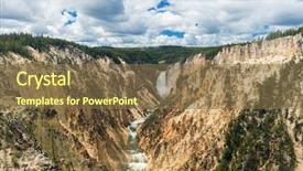  Presentation with natural park yellowstone - Amazing presentation theme having lower falls in yellowstone backdrop and a tawny brown colored foreground