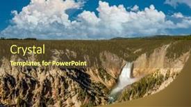  Presentation with wyoming - Cool new slide set with lower-falls-waterfall backdrop and a tawny brown colored foreground