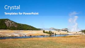  Presentation with yellowstone - PPT theme with lower-geyser-basin background and a teal colored foreground
