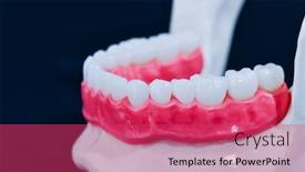  Presentation with jaw - Presentation design with lower-human-jaw-with-teeth background and a red colored foreground