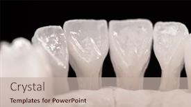  Presentation with black dental - Slides having lower-human-jaw-with-teeth background and a mint green colored foreground