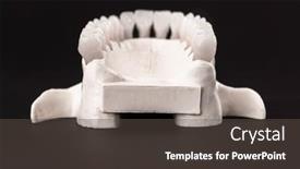  Presentation with black dental - Presentation design featuring lower-human-jaw-with-teeth background and a dark gray colored foreground
