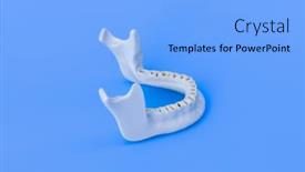  Presentation with medical concept - Presentation theme consisting of lower-human-jaw-without-teeth background and a light blue colored foreground