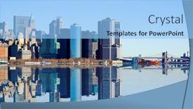  Presentation with brooklyn bridge - Beautiful PPT layouts featuring lower-manhattan-and-brooklyn-bridge backdrop and a light blue colored foreground
