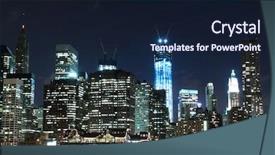  Presentation with new york night - Cool new slide deck with lower manhattan skyline at night backdrop and a wine colored foreground