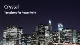  Presentation with new york night - Slide set enhanced with lower manhattan skyline at night background and a wine colored foreground