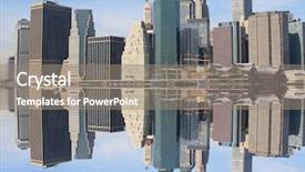  Presentation with new york city - PPT layouts enhanced with chrysler building - lower manhattan skyline new york background and a gray colored foreground
