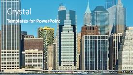  Presentation with brooklyn - Cool new PPT layouts with lower manhattan skyline view from brooklyn in new york city backdrop and a teal colored foreground