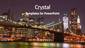  Presentation with brooklyn bridge - Beautiful presentation theme featuring lower manhattan skyscrapers and the brooklyn bridge backdrop and a tawny brown colored foreground