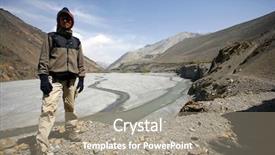  Presentation with river valley - Presentation theme having lower mustang annapurna nepal background and a gray colored foreground
