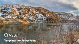  Presentation with winter ice - Slides having lower-poudre-river-between-windor background and a gray colored foreground