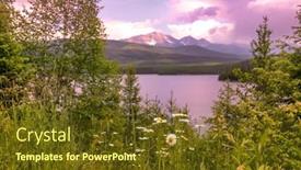  Presentation with montana - PPT layouts having lower-still-water-lake background and a tawny brown colored foreground