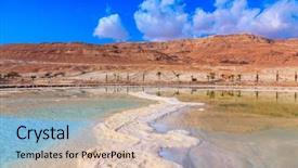  Presentation with sea water - Presentation theme featuring lowering the water level background and a soft green colored foreground