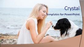  Presentation with cheerful - Audience pleasing PPT theme consisting of loyal - cheerful pretty young woman smiling backdrop and a sky blue colored foreground