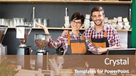  Presentation with college education happy smiling - Colorful presentation enhanced with loyal and attentive happy smiling backdrop and a coral colored foreground