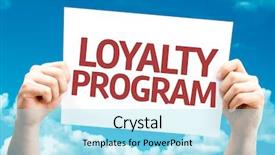  Presentation with brand loyalty - Beautiful theme featuring loyalty program card with sky backdrop and a arctic colored foreground