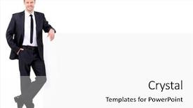  Presentation with next - PPT layouts having loyalty success - handsome business man stands next background and a white colored foreground