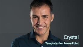  Presentation with grey - Presentation theme featuring loyalty success - portrait of smiling mature man background and a wine colored foreground