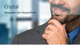  Presentation with closeup of sugarcane plants - Cool new presentation theme with lpanes - closeup of a pensive smiling backdrop and a  colored foreground