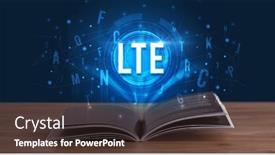 Presentation with digital book - PPT theme having lte-inscription-coming-out background and a tawny brown colored foreground