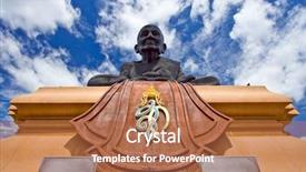  Presentation with buddha - Slides having devotee - luang pu toad buddha statue background and a red colored foreground