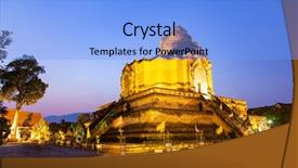  Presentation with chiang mai - Theme enhanced with luang varavihara chiang mai thailand background and a light blue colored foreground