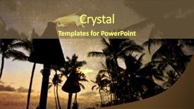  Presentation with tiki - Colorful presentation theme enhanced with luau - tiki lanterns light the way backdrop and a tawny brown colored foreground