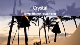  Presentation with maui - Slide set having luau - torches light the evening background and a ocean colored foreground