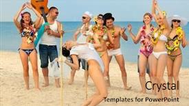  Presentation with doing the right thing - PPT theme having luau - vacationers have fun doing background and a coral colored foreground