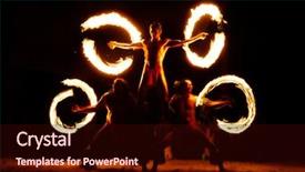  Presentation with tiki - Colorful presentation enhanced with luau hawaii french polynesia fire backdrop and a wine colored foreground