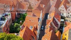  Presentation with city - Slides featuring lubeck-city-from-above-schleswig background and a coral colored foreground