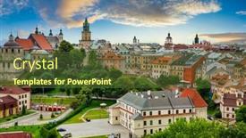  Presentation with poland - PPT theme with lublin-old-town-at-sunset background and a  colored foreground