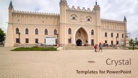  Presentation with architecture city - Presentation theme enhanced with lublin-poland-july-13-2013 background and a lemonade colored foreground