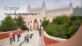  Presentation with architecture city - Presentation theme featuring lublin-poland-july-13-2013 background and a lemonade colored foreground