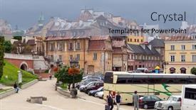  Presentation with architecture old - Beautiful PPT layouts featuring lublin-poland-july-13-old backdrop and a light blue colored foreground
