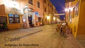  Presentation with architecture old - Presentation consisting of lublin-poland-july-13-old background and a coral colored foreground