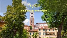  Presentation with tuscany - Colorful PPT theme enhanced with lucca cityscape from old town backdrop and a tawny brown colored foreground