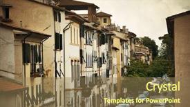  Presentation with italy car - PPT theme having lucca street view with cars background and a coral colored foreground