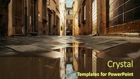  Presentation with rain water - Beautiful PPT layouts featuring lucca-street-view-with-water backdrop and a tawny brown colored foreground