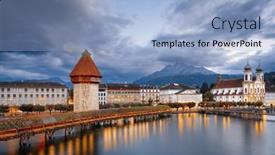  Presentation with switzerland - PPT layouts having lucern-switzerland-with-the-chapel background and a light blue colored foreground