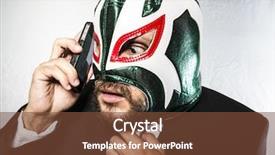 Presentation with wearing a surgical face mask - Colorful presentation theme enhanced with lucha libre - frustrated angry businessman with iron backdrop and a tawny brown colored foreground