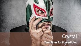  Presentation with wrestler - Audience pleasing presentation design consisting of lucha libre - stress businessman angry with mexican backdrop and a  colored foreground