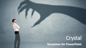  Presentation with shadow - Presentation having lucid dream - business person afraid background and a gray colored foreground