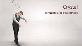  Presentation with sickness - Amazing presentation theme having lucid dream - tired businessman with sleeping sickness backdrop and a sky blue colored foreground